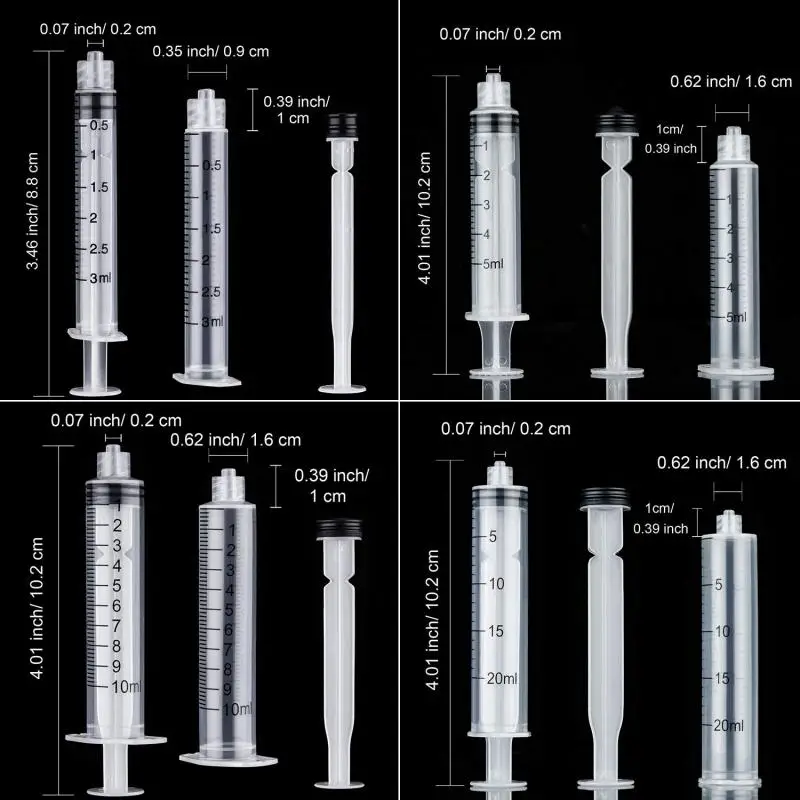 3-100ml Plastic Syringes Set 20GA Blunt Tip Needle with Caps Luers Slip Syringe Glue Applicator Multi-functional |