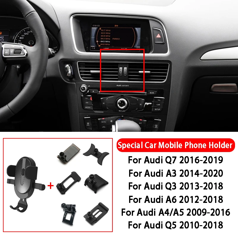 

Car Phone Holder GPS Special Support Bracket Car Mounts For Audi A3 A4 A5 A6 Q3 Q5 Q7 360 Degree Rotating Air Vent Mounts