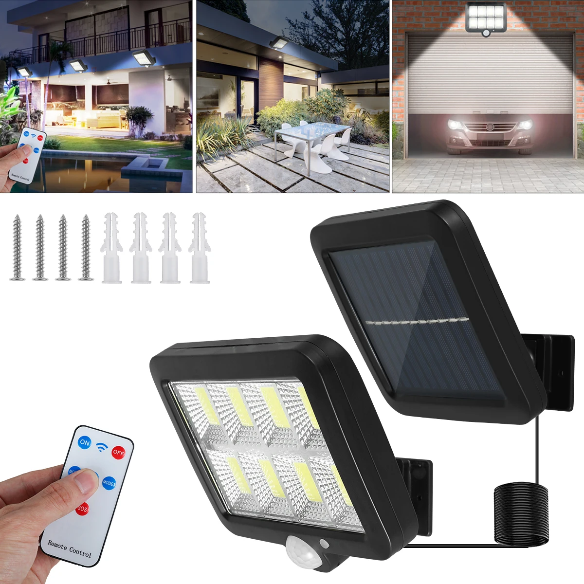 

Уличный настенный светильник на солнечной батарее, многоразовый садовый светильник с датчиком движения, светильник