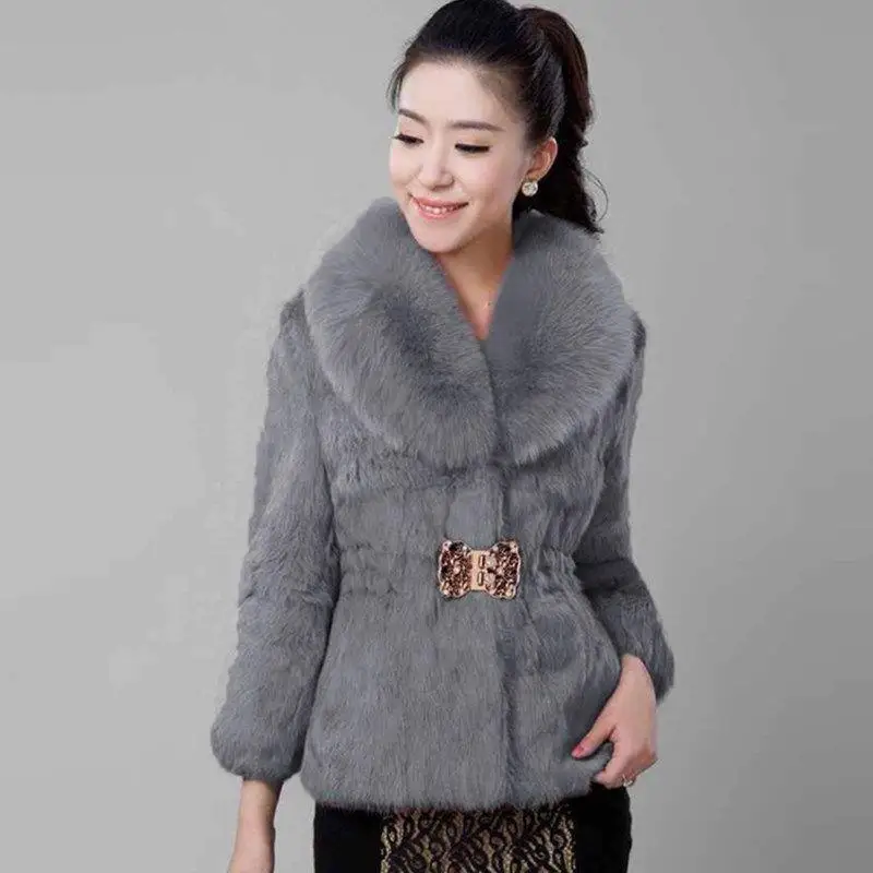 

Autumn and Winter 2023 Fur Coat Women's Short Fur Coat Fur Collar Fur Coat