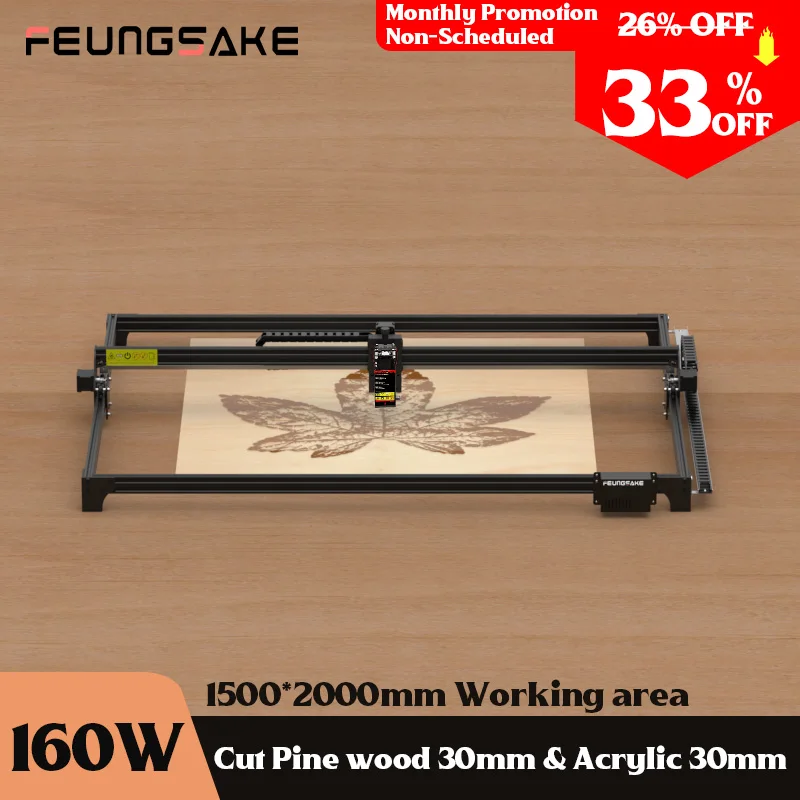 

PROMOTION SALE 160W Large Laser Engraver Machine For Steel Laser Cutting Machine For Wood Printer Cutter Plywood Air Assist