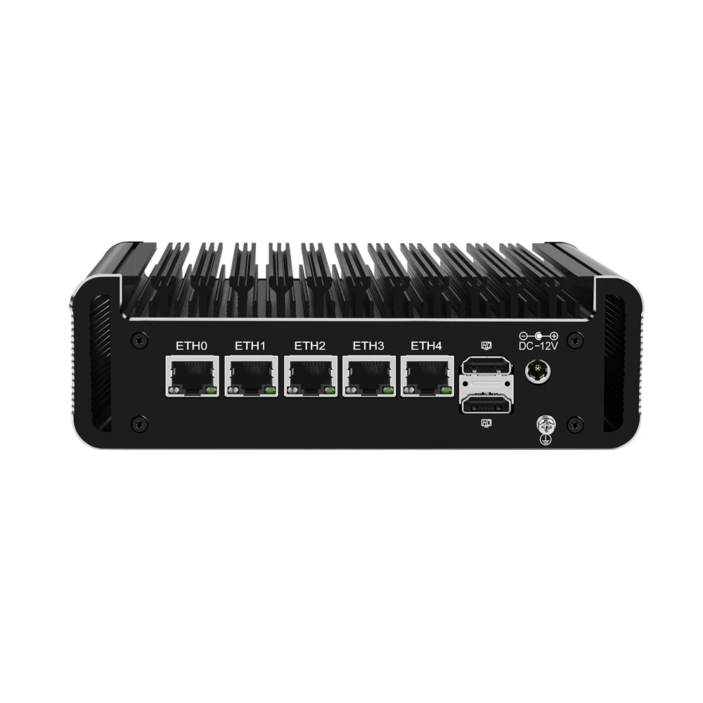 HUNSN Micro Firewall Appliance Mini PC pFsense Plus Mikrotik Intel N100 RJ39 OPNsense VPN Router 5x2 5GbE I226-V 2HD DP TF