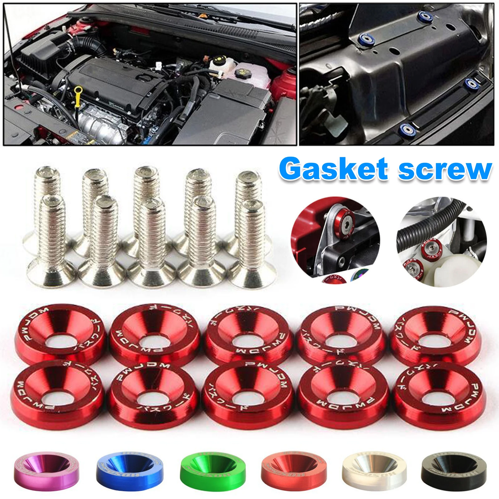 20 шт. анодированные алюминиевые болты для автомобильных крыльев