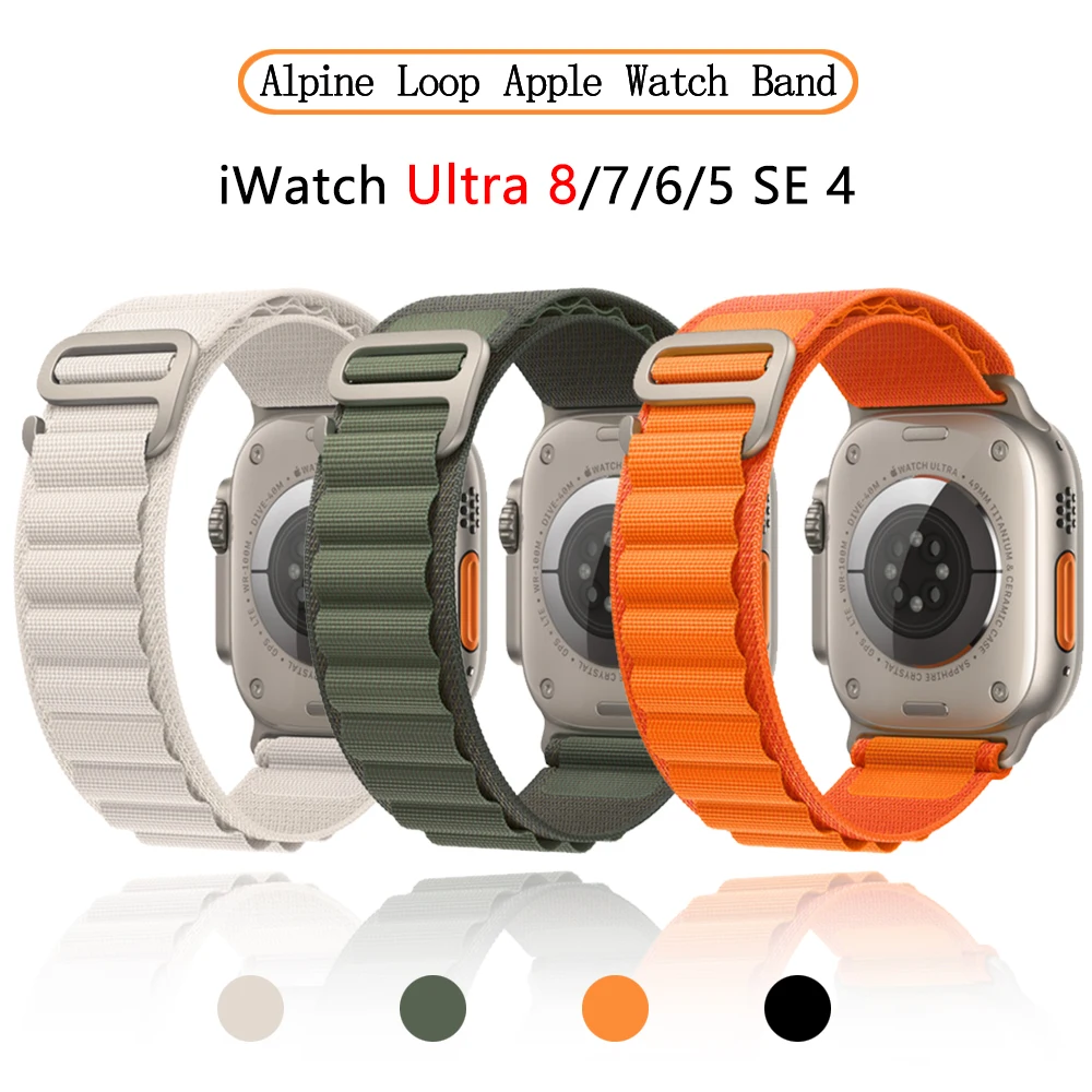 Bracelet sport pour Apple watch Ultra  boucle Alpine 49mm 44mm 40mm 42mm 38mm iWatch série 8 7 6 5 3