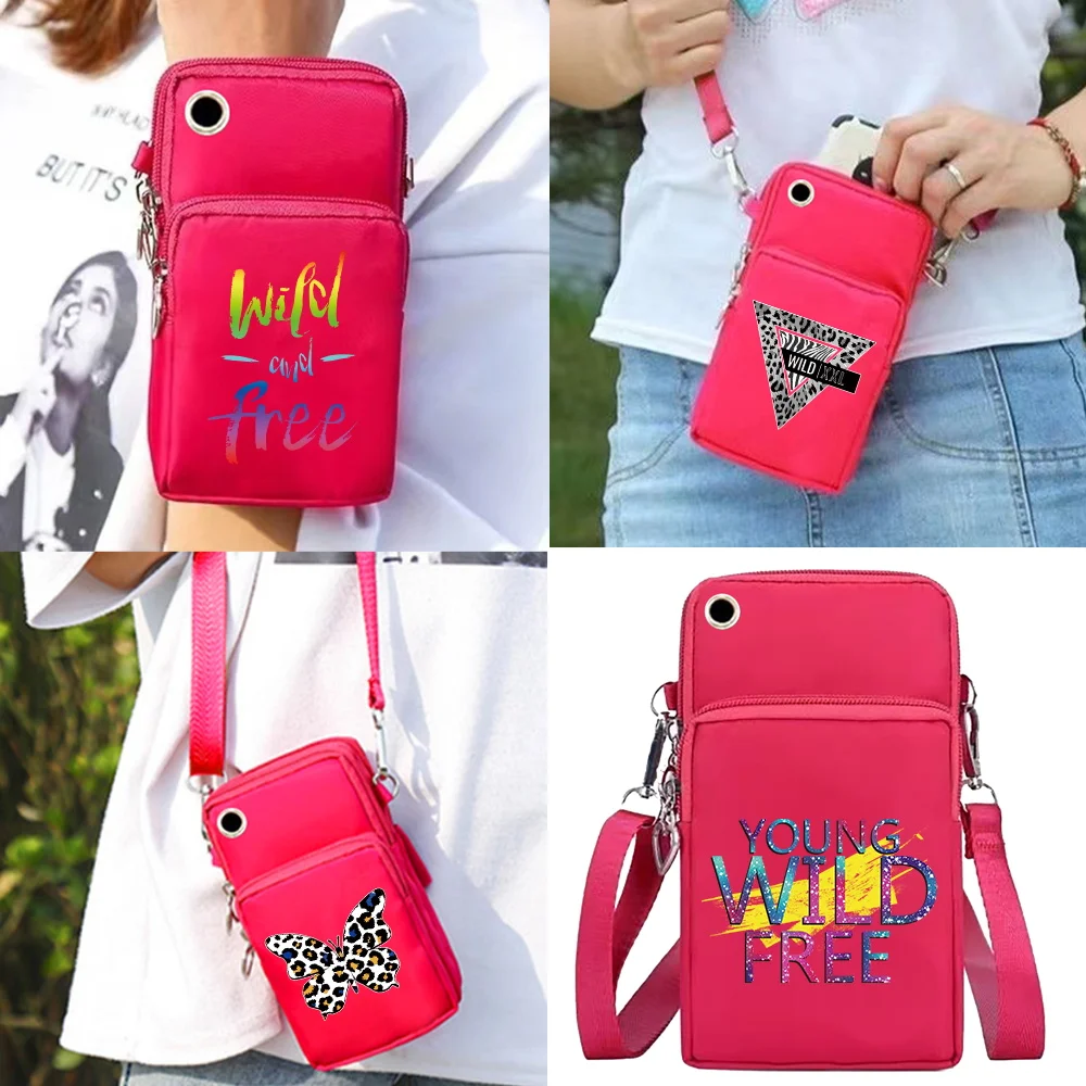 

Universal Mobile Phone Bags Outdoor Arm Purse for IPhone/Huawei/Samsung Messenger Cell Handbags Small Shoulder Bag Wild Series