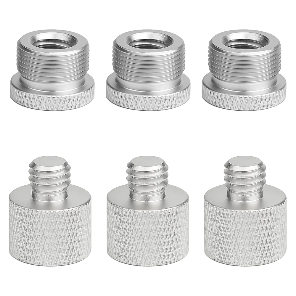 

6 Pack Mic Screw Adapters 5/8 Female to 3/8 Male & 3/8 Female to 5/8 Male Mic Thread Adapter for Mic Camera Tripod Mount