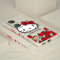 anime girls hello kitty for huawei p50 p40 p30 p20 p smart z pro plus 2019 2021 liquid left rope silicone phone case fundas capa