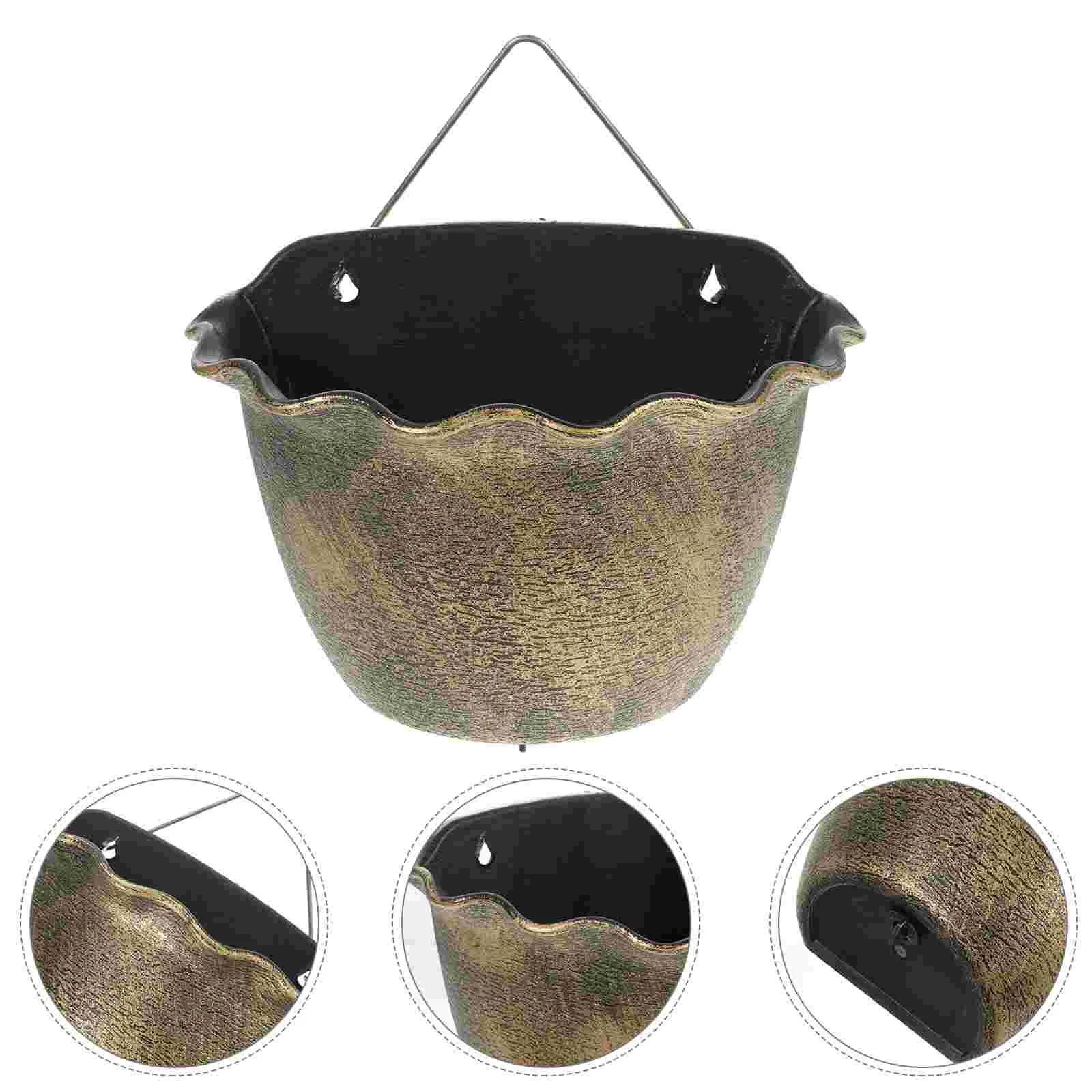 

Wall Hanging Flower Pot Garden Planters Mounted Indoor Plants Plastic Succulent Metal Pots