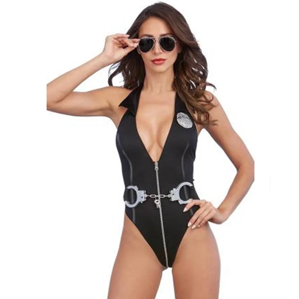 

Black Sexy Policewomen Costume Police Woman Cop Police Officer Cosplay Uniform Outfit Erotic Lingerie Night Club COS