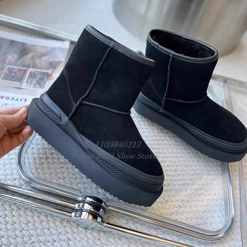 Зимние универсальные женские сапоги для снежной погоды из натуральной кожи и