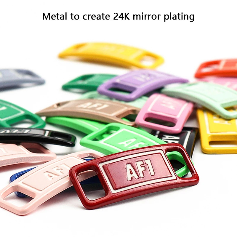 1Pair AF1 Luminous Shoelaces Buckle AtNight Fluorescent Glowing Sneaker Accessories Air Force Metal Lock DIY Shoelace Decoration