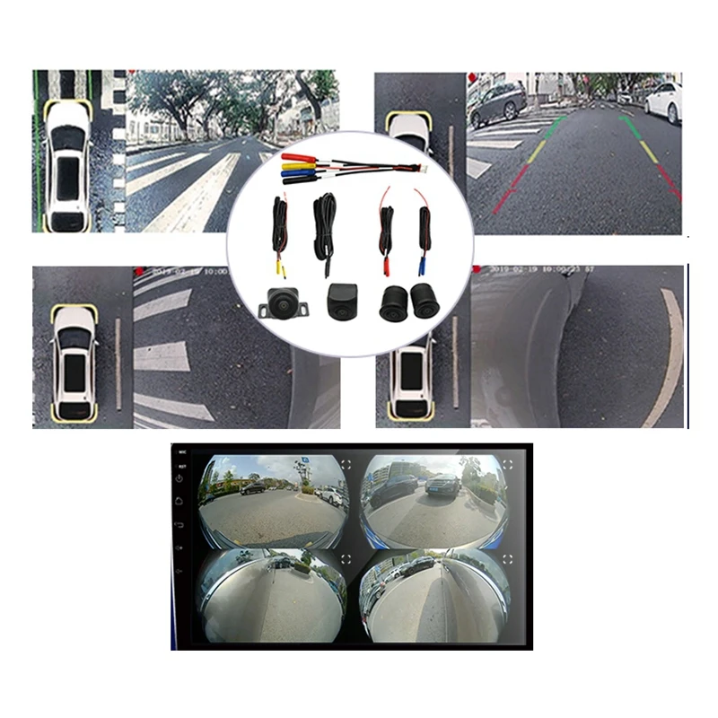 

720P универсальная HD 3D система объемного вида для вождения с системой панорамного обзора птицы Автомобильная камера заднего/переднего/левог...