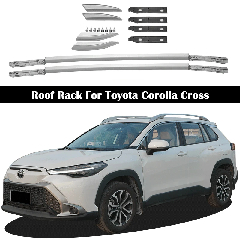 Portapacchi stile OEM per Toyota Corolla Cross 2020-2022 rotaie Bar portapacchi barre superiori barre trasversali Rack Rail alluminio