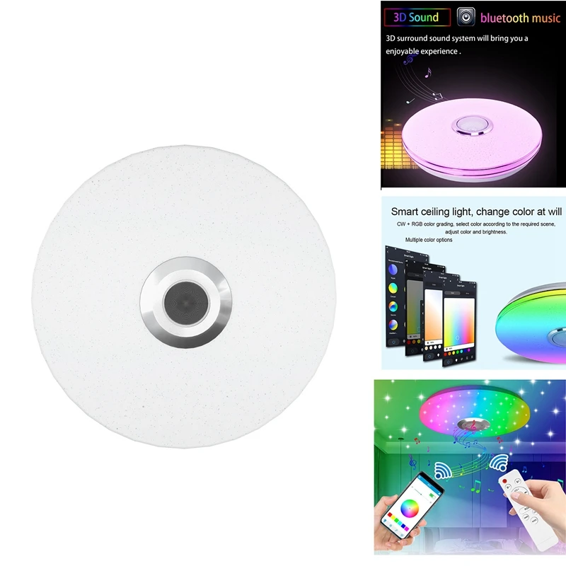 

LED Ceiling Lamp Wireless Remote Smart Light RGB Dimmable APP Bluetooth Music Home Light For Bedroom Living