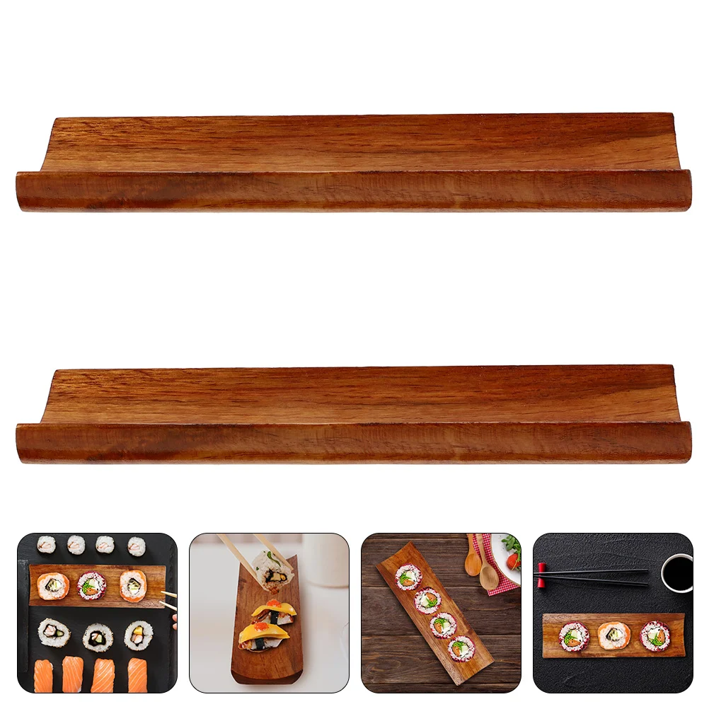 

Sushi Plate Tray Serving Plates Wooden Platter Dish Sashimi Set Japanese Boat Display Wood Dessertappetizer Board Dishesseafood
