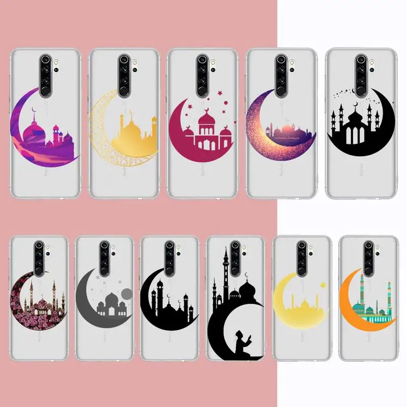 

Muslim mosque Moon Phone Case for Samsung S20 S10 lite S21 plus for Redmi Note8 9pro for Huawei P20 Clear Case