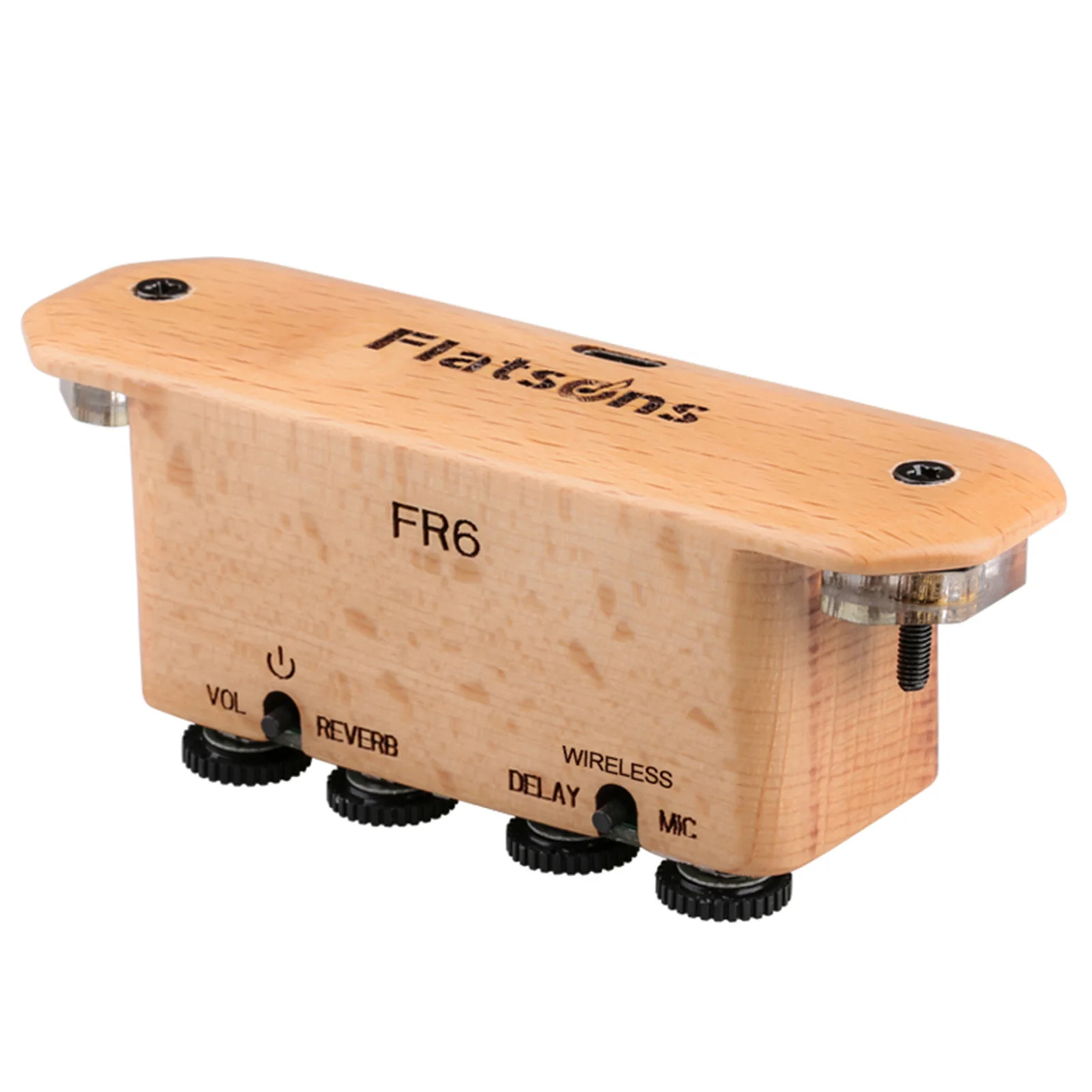 

Звукосниматель для гитары FLATSONS FR6 BT, звуковое отверстие, перезаряжаемый звукосниматель с эффектом реверберации/задержки, усилитель акустического покрытия