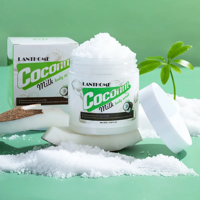 

Coconut Body Scrub, Smoothing Body Pudding Natural Gently Exfoliating, Daily Skincare,Gentle Exfoliator -Oily Dry Sensitive Skin