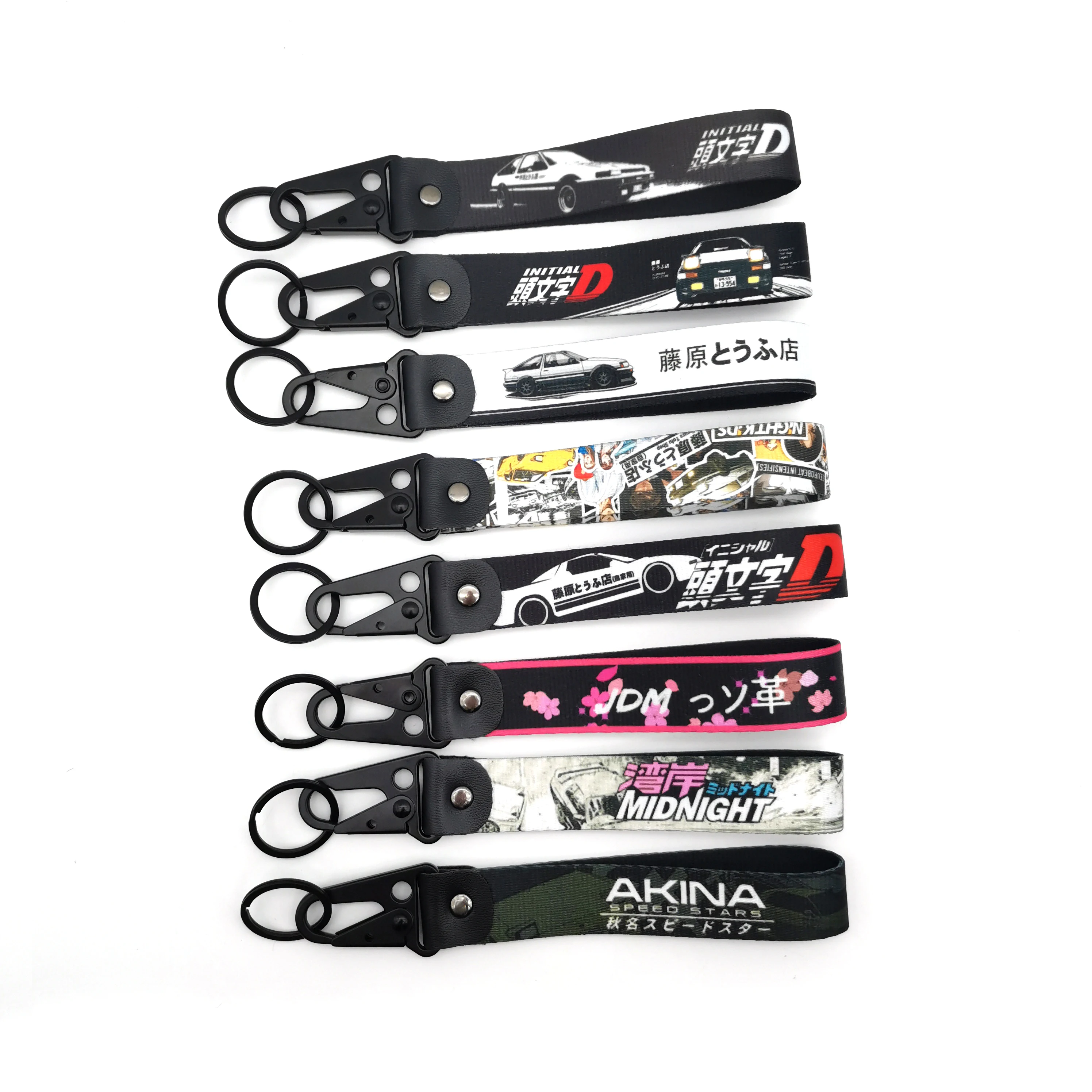 

JDM Keychain Keyring Initial D Fujiwara Tofu Shop Cloth key Tags AE86 Lanyard Key Holder Car Motorcycle Spring Clip Accessories