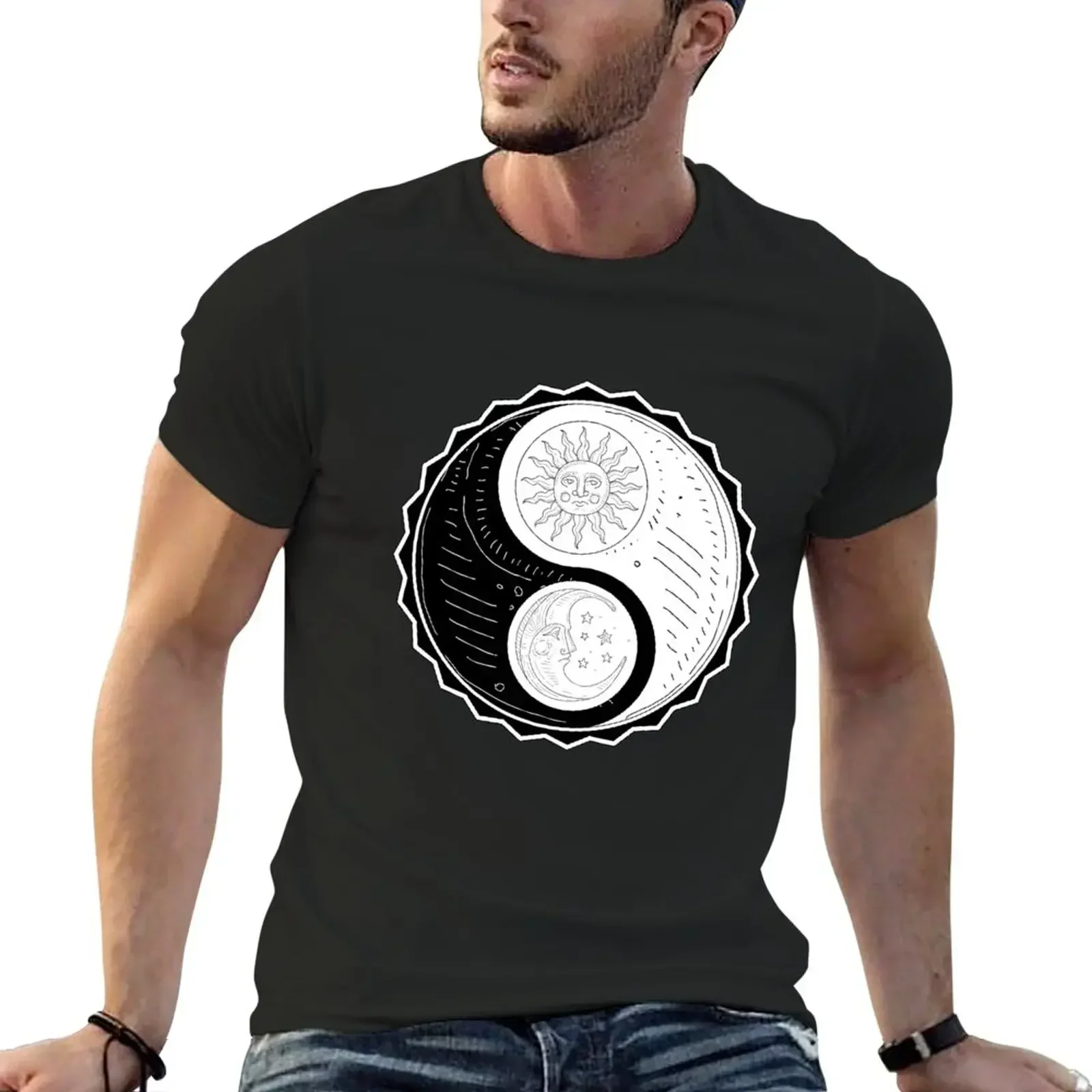 Футболка Yin yang блузка милая одежда мужская футболка оверсайз