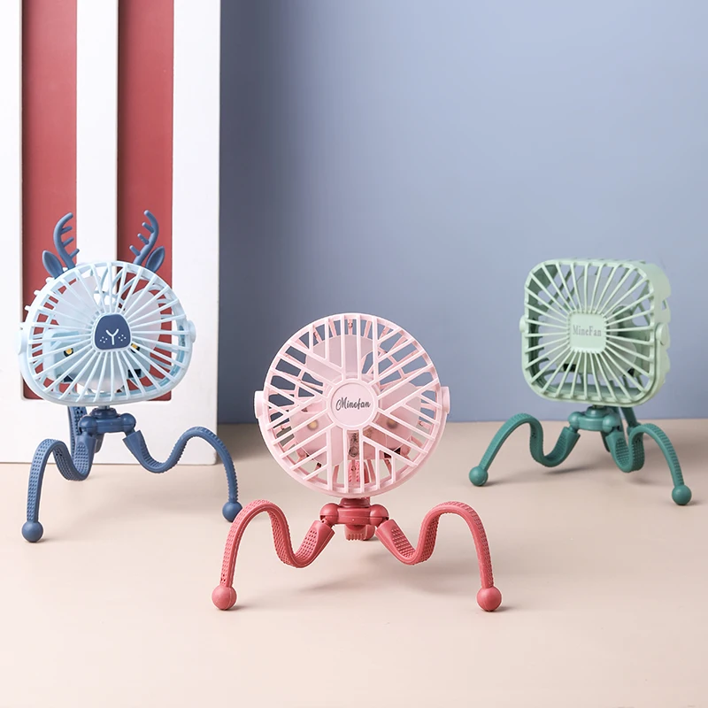 

Multifunction Stroller Fan Household Portable Desk Handheld Baby Bed Car Seat Fan USB Rechargeable Fan Mini Stroller Accessories