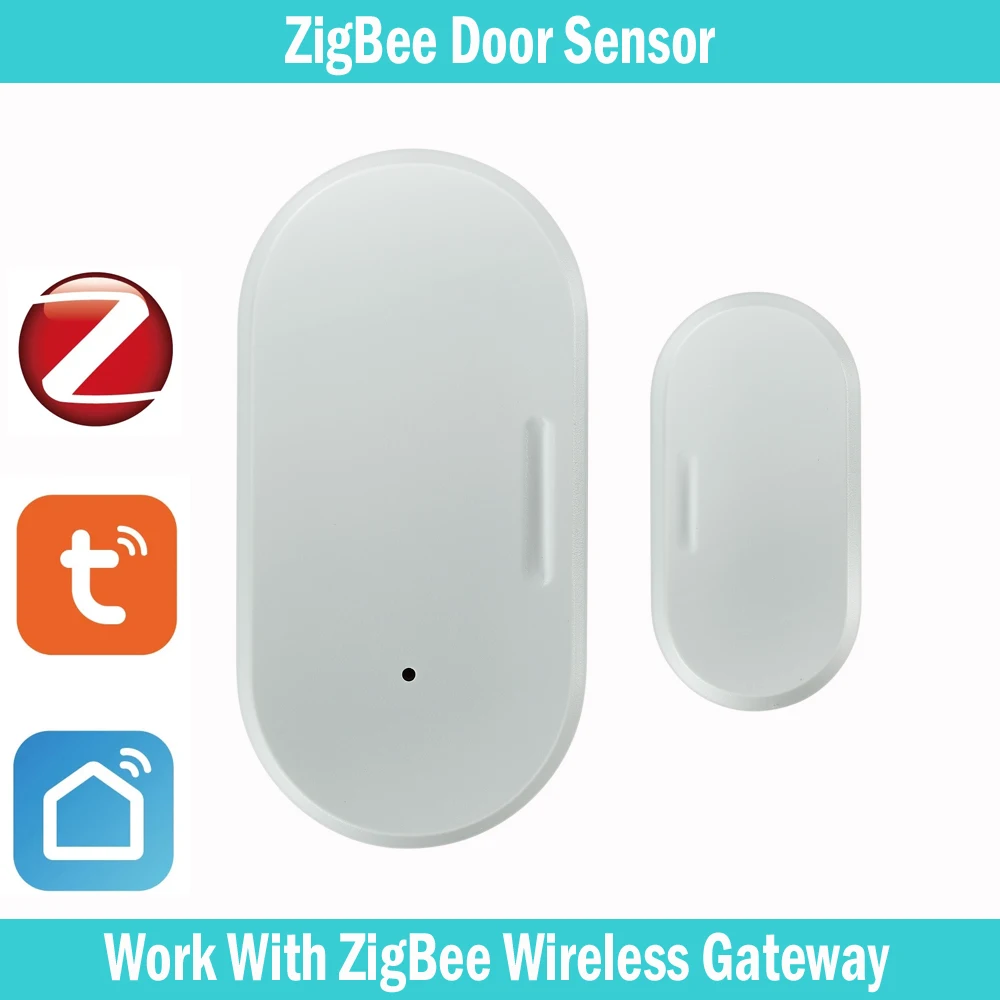 

Дверные и оконные магнитные датчики Tuya Zigbee, беспроводные детекторы для умного дома, магнитная Автоматизация дверей