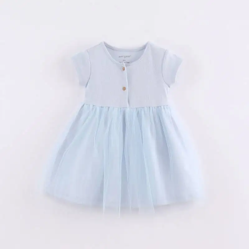 VFOCHI 2022 New Baby Girl Dress Summer Fashion Girls Clothes Patchwork Soild Color Lace Kids Dresses Ball Gown Girl Casual Dress