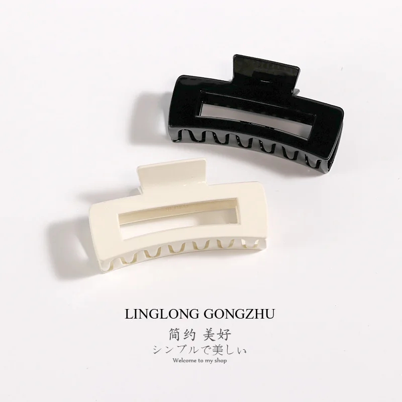 

Korean Fashion Simple White Acetate Hair Claws Y2k Hairpins for Women Accessories Luxury Jewelry Wholesale Popular Tweezers Clip