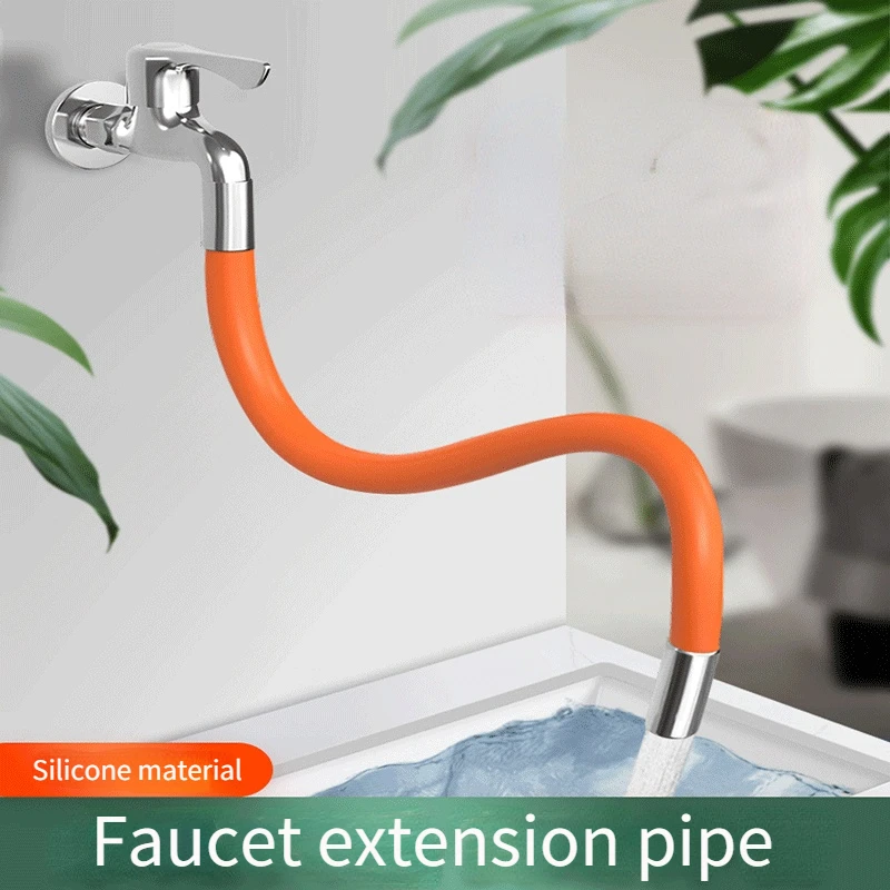 

Faucet Extension Hose Lengthening Anti Splash Extender Bendable and Shaped Universal Rotary Extension Hose