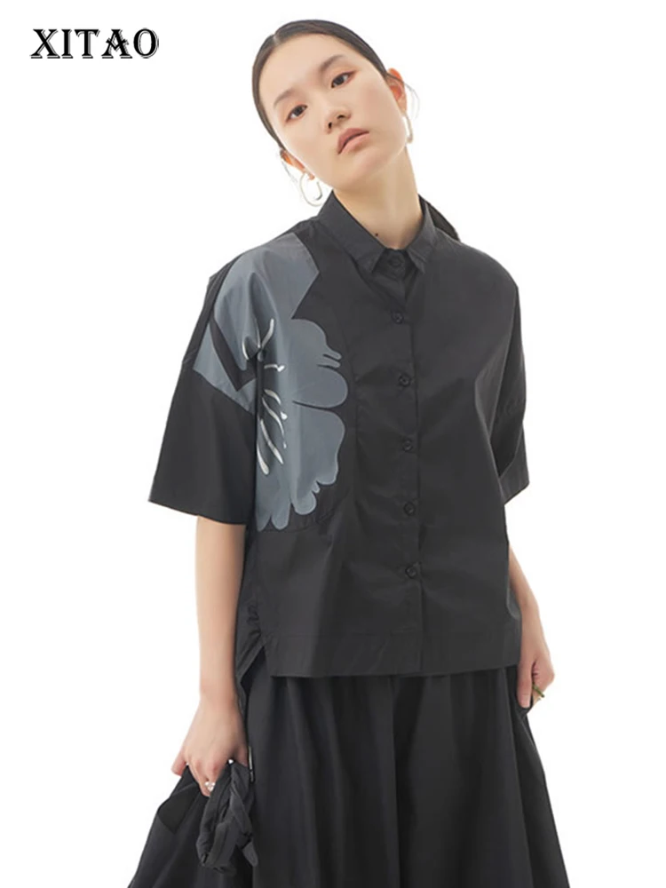 

XITAO, простая рубашка с принтом, модная новинка, свободная, темпераментная, универсальная женская рубашка, 2022, универсальная, трендовая, необы...