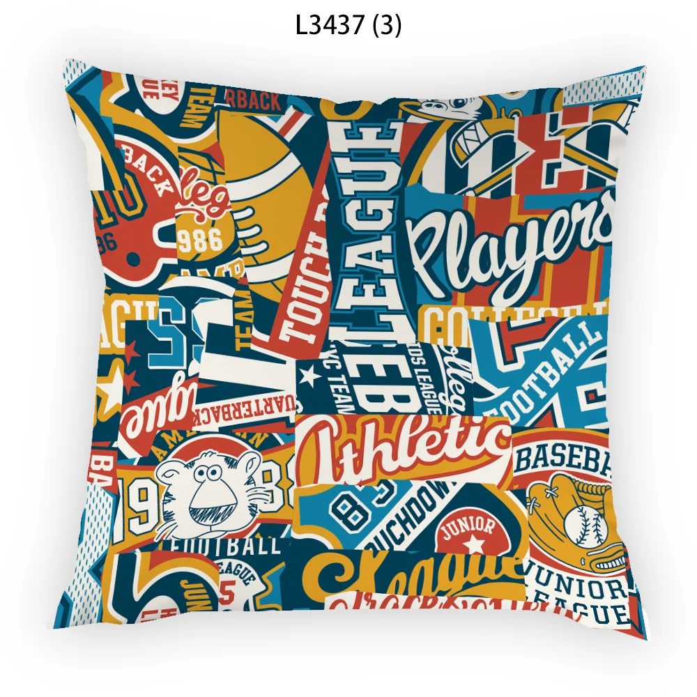 

Boho Style Pillowcase for Pillows Artistic 45x45 Sitting Cushion Nordic Retro Letter Polyster Linen Home Decor Velvet Gift E2091