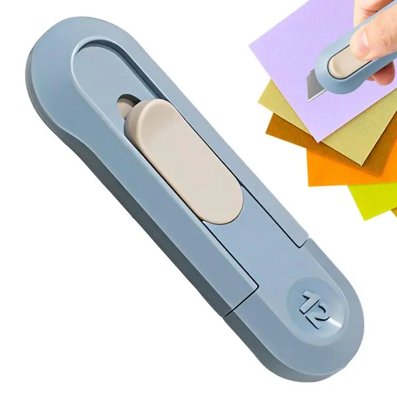 

Pocket Knife Mini Portable Utility Knives Multifunctional Auto-Retract Box Cutter Office School Stationery Supplies Express Open