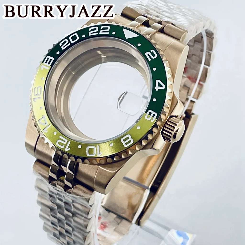 BURRYJAZZ 40 мм Подсветка GMT NH35 NH36 NH34 NH38 NH70 NH72 ETA2824 PT5000 часы Чехол сапфировое стекло
