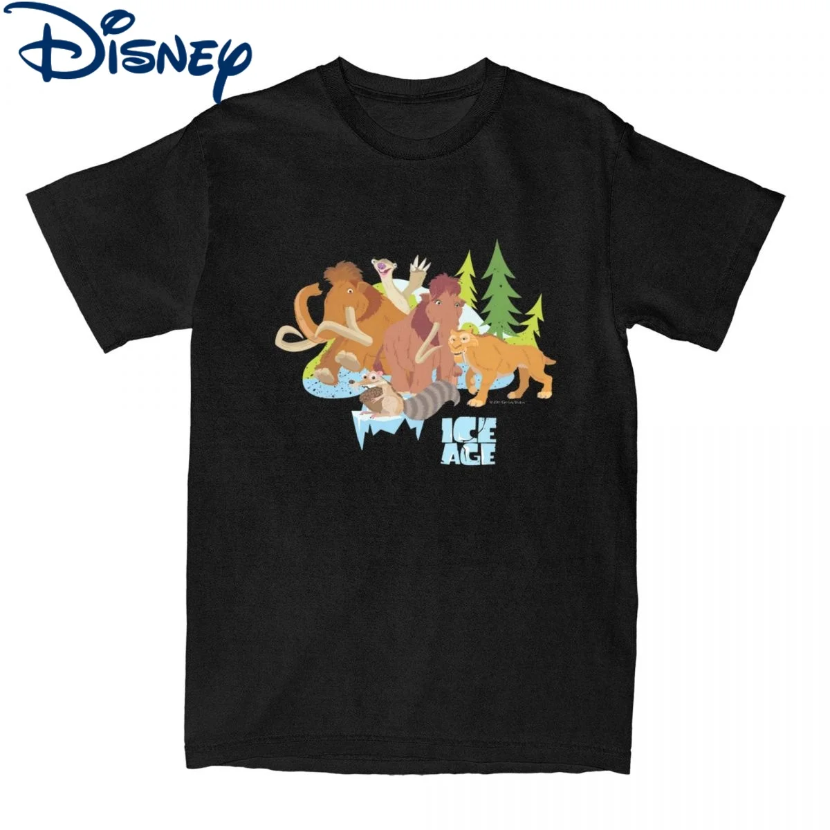 

Disney Ice Age T Shirt Men Cotton Novelty T-Shirts Crew Neck 20th Anniversary Exclusive Tee Shirt Short Sleeve Tops Plus Size