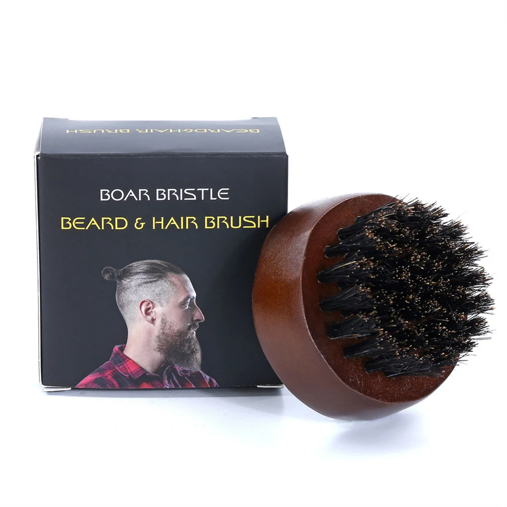 

Male Beard Brush Hairdressing Hairbrush Brushes Handheld Cleaning Tool Round Shaped Portable Tidy Up Household Black