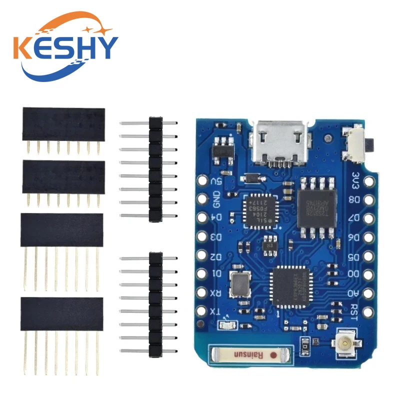 Фото WEMOS D1 Mini Pro 16M байт разъем для внешней антенны NodeMCU на базе ESP8266 CP2104 CH9102 WIFI макетная плата для Arduino №4