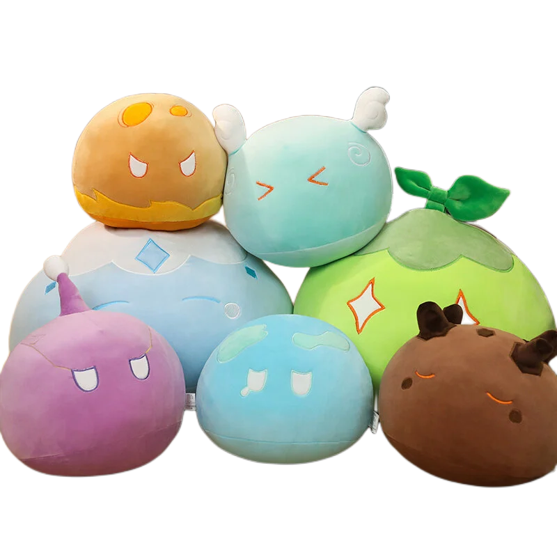 

30/40/50cm Round Genshin Ball Impact Slime Plush Anime Lamp Soft Plush Doll Pillow Kawaii Plush Soft Stuffed Plush Toys For Kids