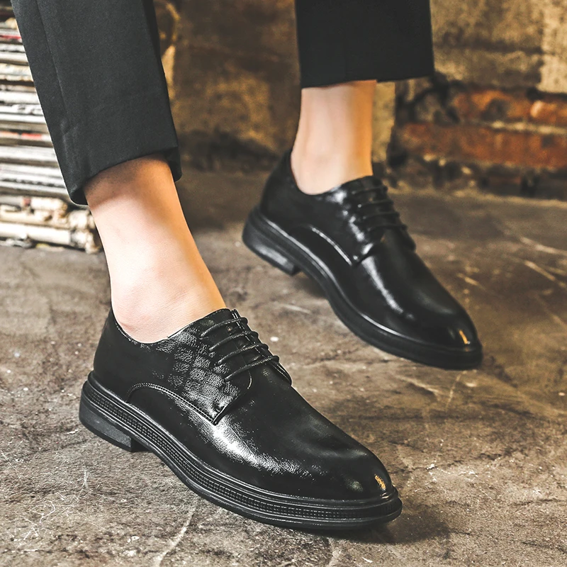 Мужские деловые повседневные кожаные туфли классические джентльменские для