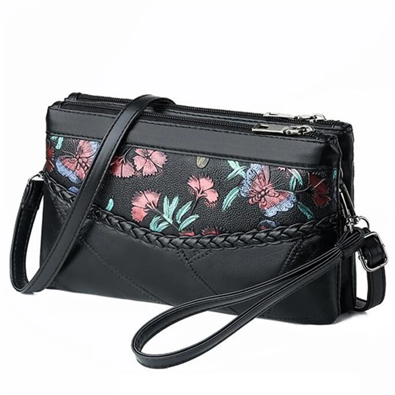 

New Designer Shoulder Bags For Women Fashion Floral Printed Zipper Women Crossbody Bag High Quality PU Leather Ladies Handbag