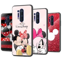 disney red mickey minnie tempered glass phone case for oneplus nord 2 5 6 7 8 9 10 t pro 100 10