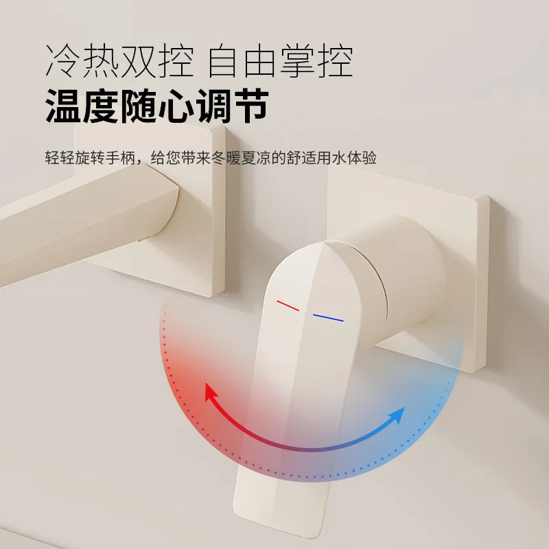 Скрытый настенный смеситель из меди серый встроенный для ванной комнаты