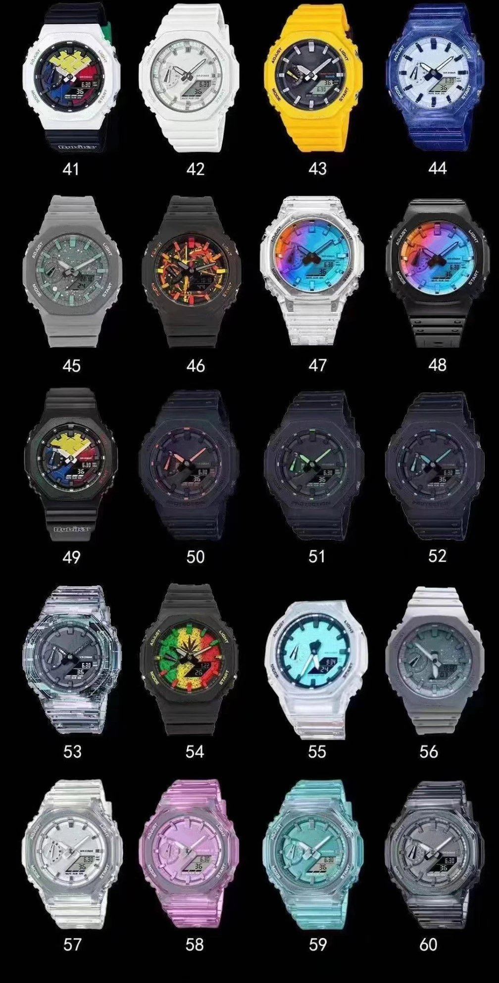 

Sports Quartz Digital 2100 Men's Watch LED Dual Display World Time Full Function Detachable Assembly Oak Series