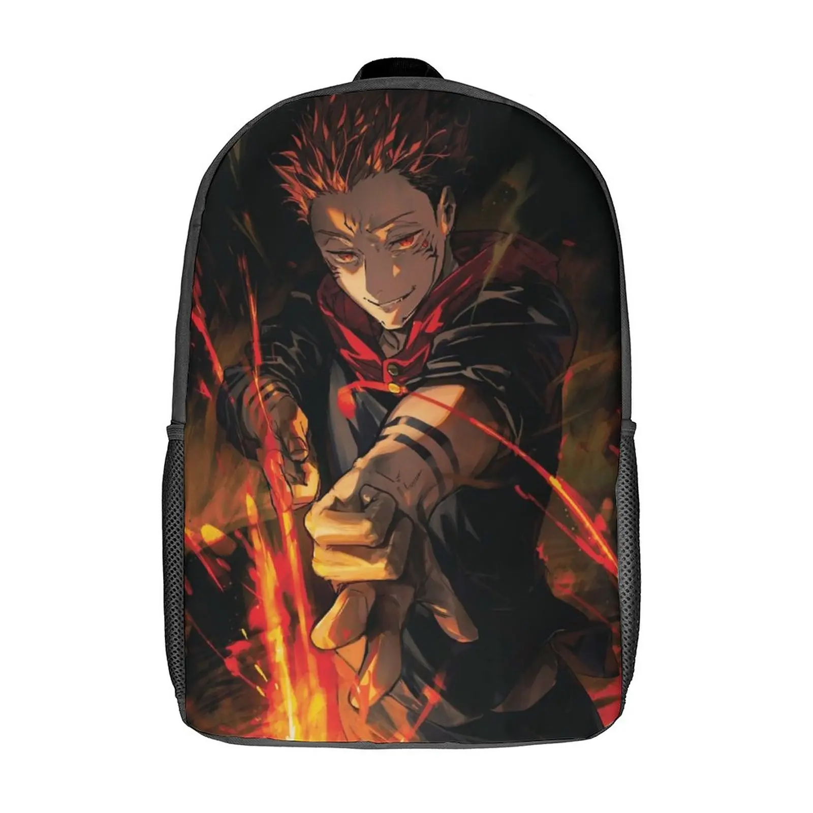 

Sukuna Fire Backpack Jujutsu Kaisen Streetwear Backpacks Youth Workout Breathable School Bags Custom Rucksack