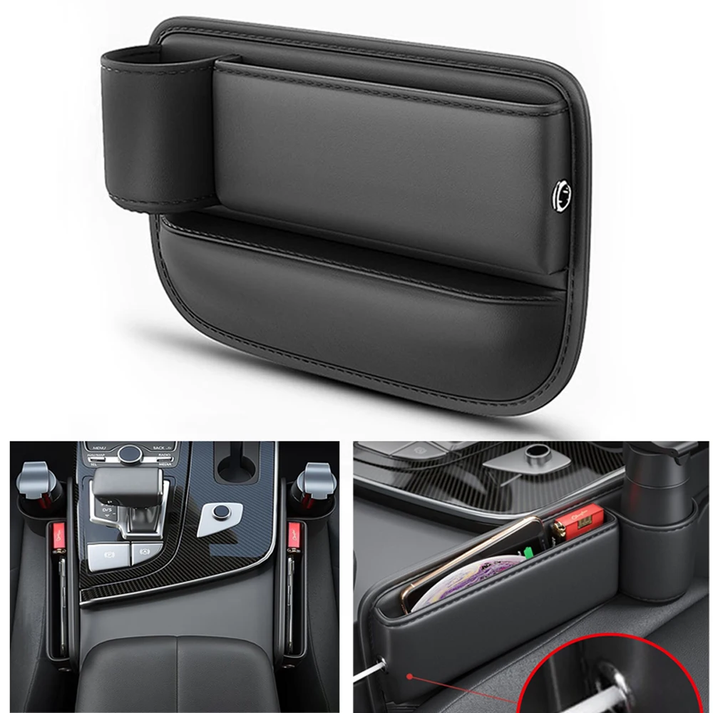 

Кожаная сумка для хранения автомобильных сидений, автомобильная консоль, боковой автомобильный ящик для хранения, щелевой зазор, наполните...