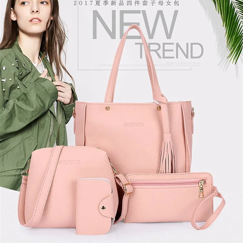 

4 шт./комплект, женские сумки через плечо из ПУ кожи