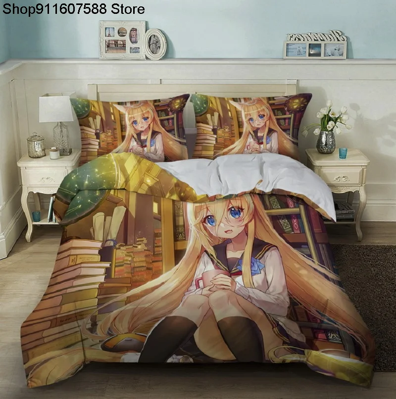 Постельное белье из 2/3 предметов японские комплекты с аниме для спальни