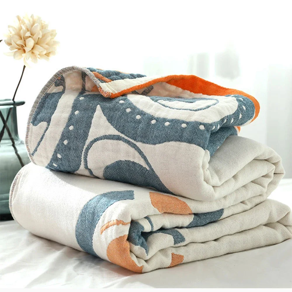 

New Japan Style Summer Blankets For Beds 6 Layers 100% Cotton Bedspread Sofa Blankets Quilts Double Single Bed Sheet Plaid Towel