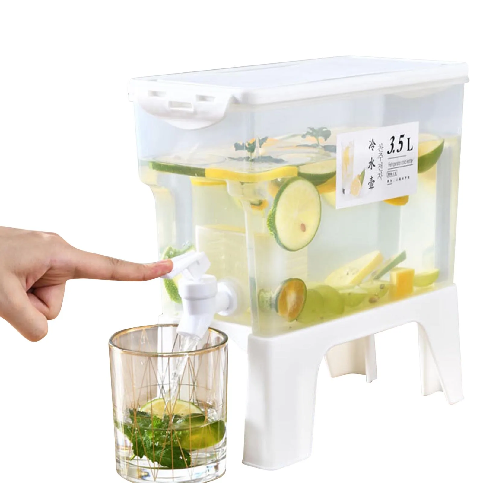 Drink Dispenser With Removable Base 3.5L Refrigerator Water Jug Cold Kettle Water Jug Milk Lemonade Juice Container Drink Pot