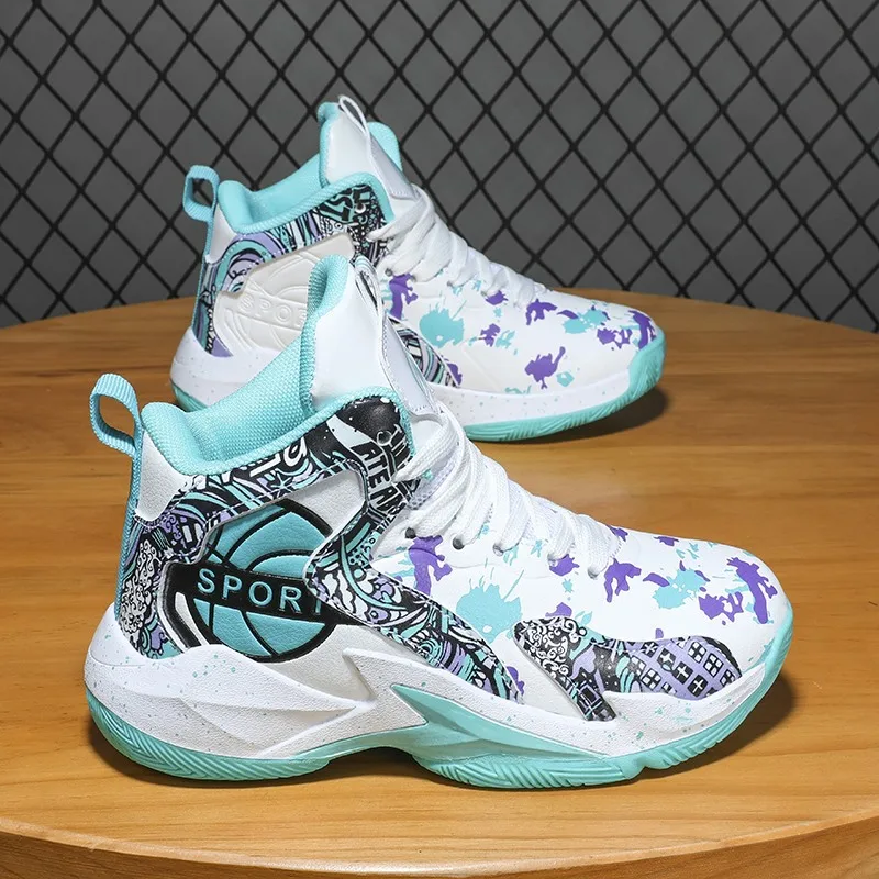 Brand Kids Sneakers Boys Basketball Shoes for Children High To Help Shockproof Kids Sport Shoes Boy Non-slip Basketball Shoes