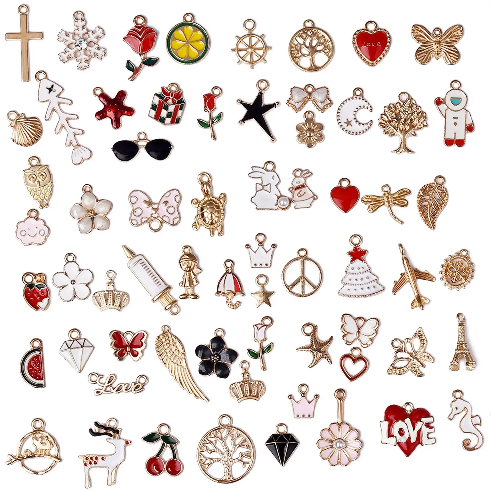 10/20 шт. разнообразные эмалированные бусины-подвески в виде животных